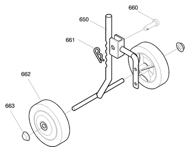 Wheel Mount Diagram and Parts List for 11053X92NB 2005 Briggs and Stratton Cultivator
